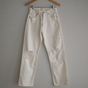 Moussy Vintage, White distressed denim, size 27